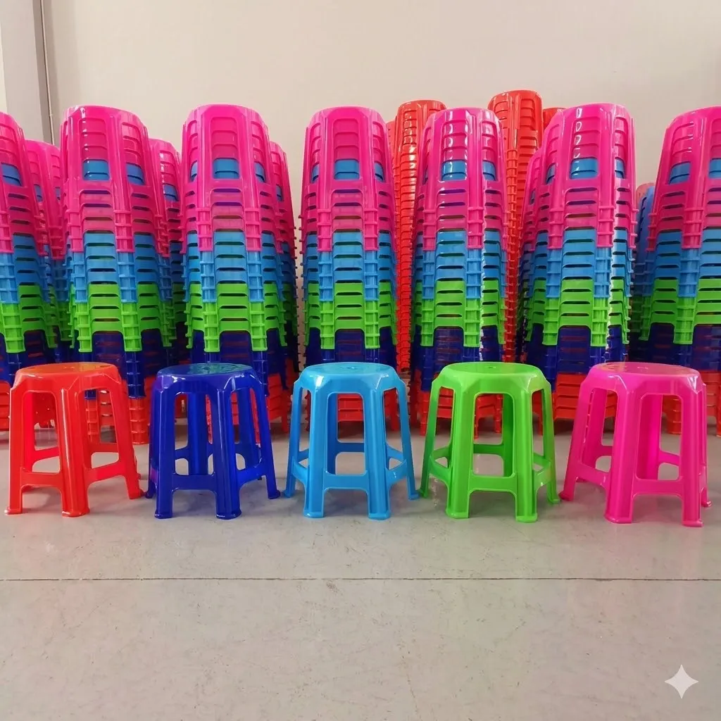 เก้าอี้พลาสติกหัวโล้น 6 ขา เรียง.webp