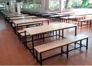 โต๊ะโรงอาหารไม้ยาง ผลงาน.webp