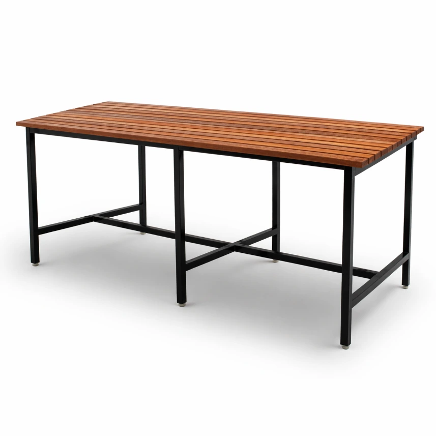 โต๊ะโรงอาหาร ไม้ระแนง แต่ง.webp