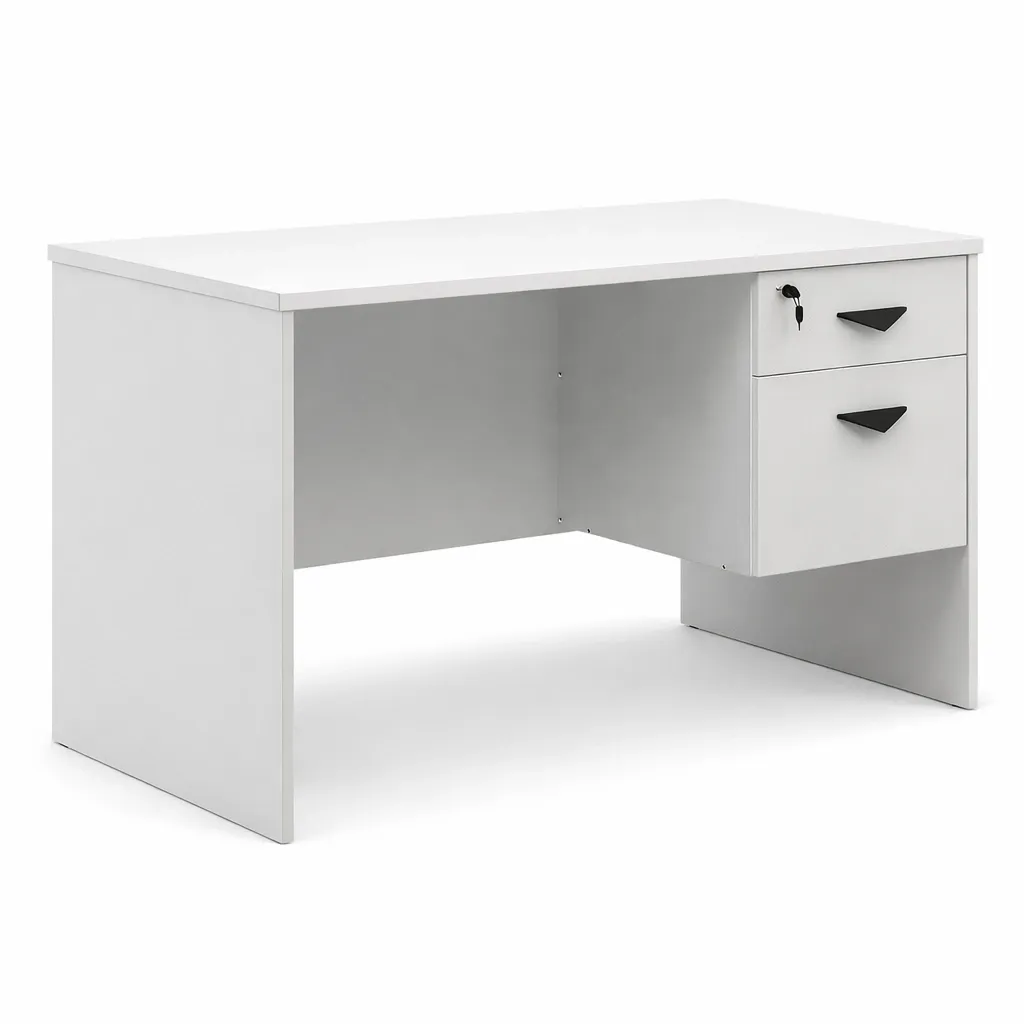 โต๊ะทำงาน 2ลิ้นชัก สีขาว.webp