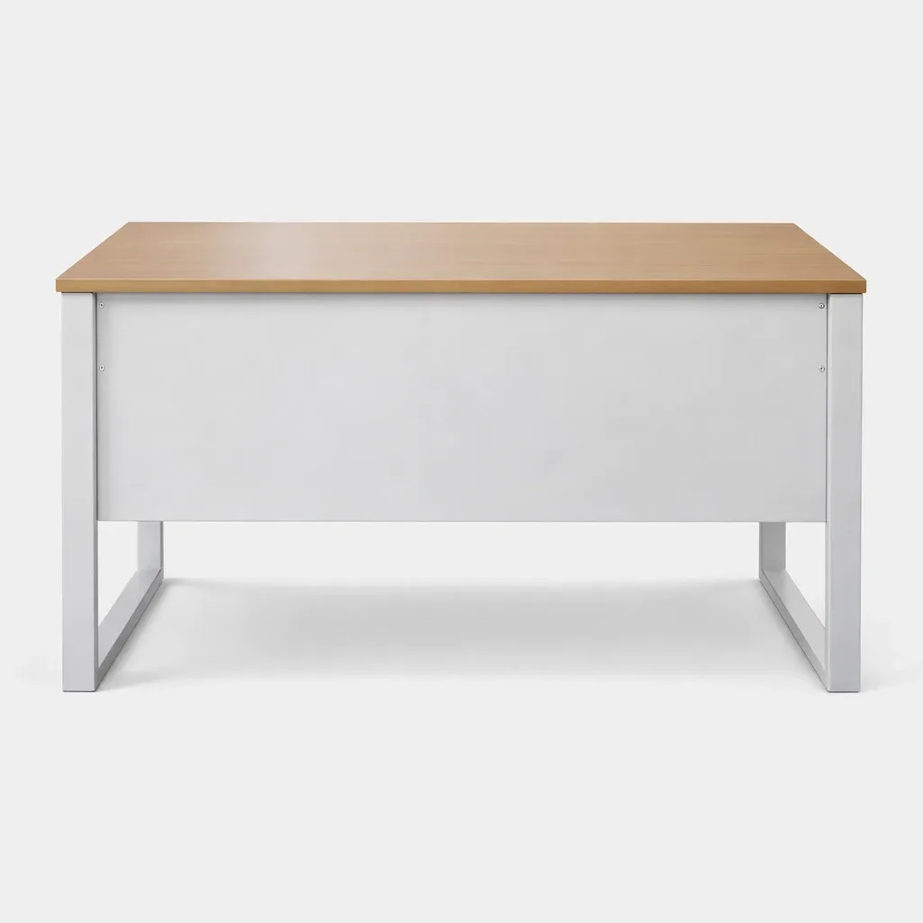 โต๊ะทำงานขาเหล็ก มีบังตา ข้างโล่ง.webp