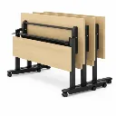 โต๊ะพับหน้าได้ มีล้อเลื่อน พร้อมบังตาด้านหน้า แป๊ปไข่ ซ้อน.webp