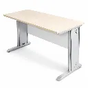 โต๊ะคอมพิวเตอร์เมลามีน ขาเหล็กตัว L เมเปิ้ลขาว.webp