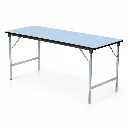 โต๊ะพับ หน้าไม้ปาติเกิ้ลปิดผิวโฟเมก้าสีฟ้า.webp