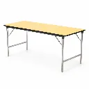 โต๊ะพับ หน้าไม้ปาติเกิ้ลปิดผิวโฟเมก้าสีเหลือง.webp