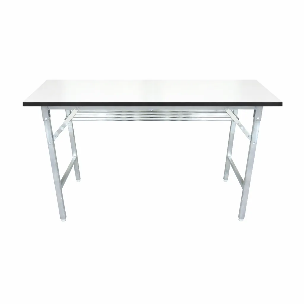 โต๊ะพับมีตะแกรง ขาว.webp