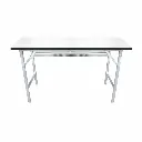 โต๊ะพับมีตะแกรง ขาว.webp