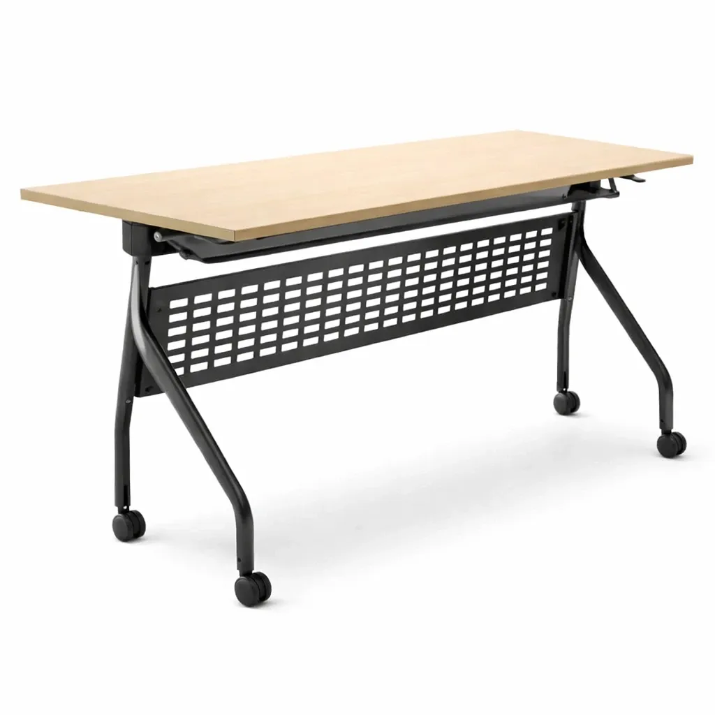 โต๊ะพับหน้าได้ หน้าเมลามีน ขาเหล็ก 1.2 มม. พร้อมตะแกรง.webp