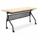 โต๊ะพับหน้าได้ หน้าเมลามีน ขาเหล็ก 1.2 มม. พร้อมตะแกรง.webp