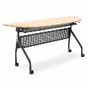 โต๊ะพับหน้าได้ หน้าเมลามีน ขาเหล็ก 1.2 มม. พร้อมตะแกรง หัวโต๊ะ.webp