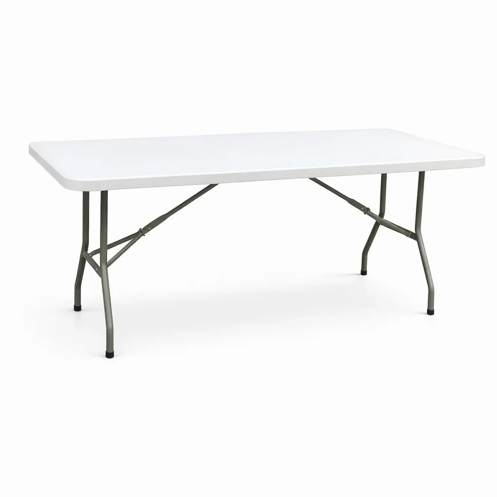 โต๊ะพับพลาสติกไฟเบอร์ HDPE สีขาว 60x120.webp