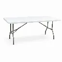 โต๊ะพับพลาสติกไฟเบอร์ HDPE สีขาว 60x120.webp