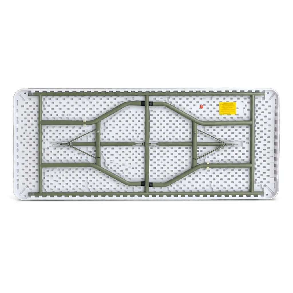 โต๊ะพับพลาสติกไฟเบอร์ HDPE สีขาว 60x120 ข้าง.webp