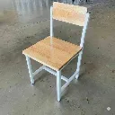 เก้าอี้นักเรียนไม้ยาง ขาขาว.webp