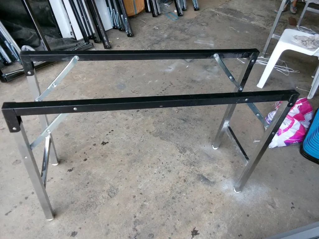 ขาโต๊ะพับ เหล็ก 1.2 นิ้ว ชุบโครเมี่ยม / พ่นสีดำ