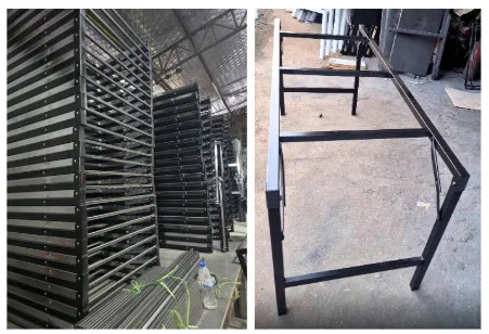 โครงขาโต๊ะพับ เหล็ก 1.2 นิ้ว มีคาดเหล็ก ชุบโครเมี่ยม / พ่นสีดำ