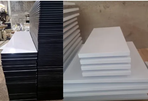 หน้าโต๊ะฟอเมก้าขาว / เมลามีน ขอบ PVC หนา 25 มม.