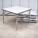 โต๊ะพับสี่เหลี่ยม หน้าฟอเมก้าขาว / เมลามีนขาว TOP หนา 25 มม. โครงขาเหล็กพับได้