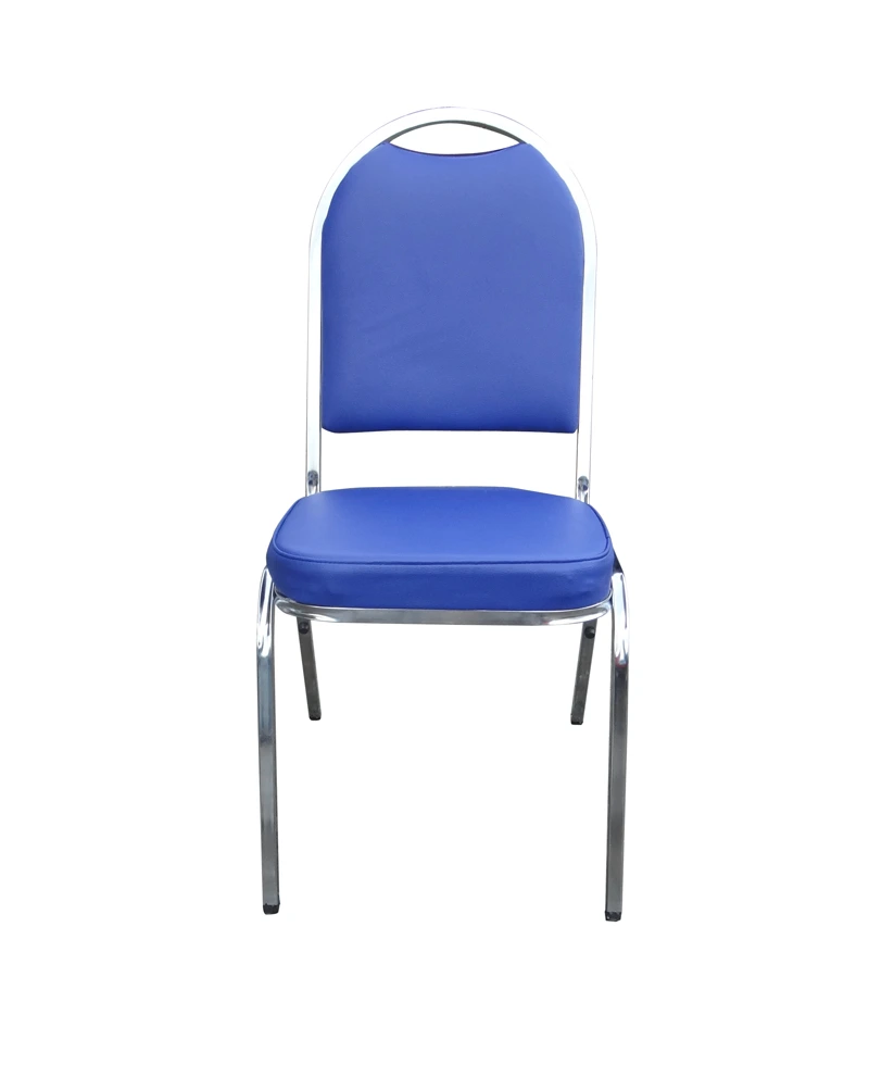 เก้าอี้หัวโค้ง รุ่น JS-58 ขาเหล็กเหลี่ยมชุบโครเมี่ยม