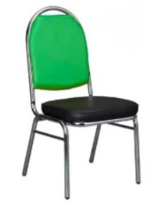 เก้าอี้หัวโค้ง รุ่น JR-58A ขาเหล็กกลมชุบโครเมี่ยม