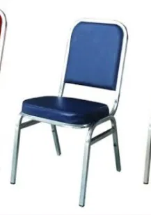 เก้าอี้หลังเหลี่ยม รุ่น J-55A ขาเหล็กเหลี่ยมชุบโครเมี่ยม (ขาคาด)