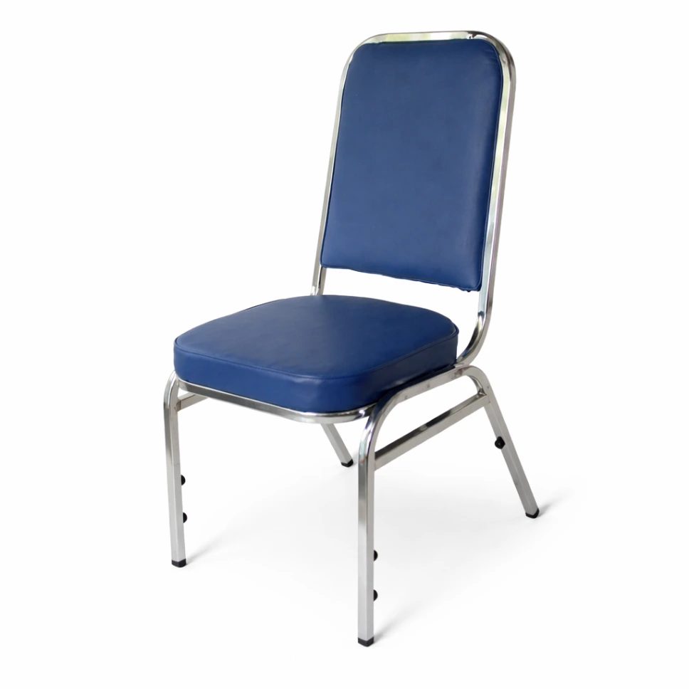 เก้าอี้หลังเหลี่ยม รุ่น J-55A ขาเหล็กเหลี่ยมชุบโครเมี่ยม (ขาคาด)