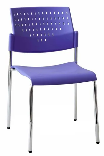 เก้าอี้โพลี รุ่น VC-611 ขาเหล็กกลมชุบโครเมี่ยม