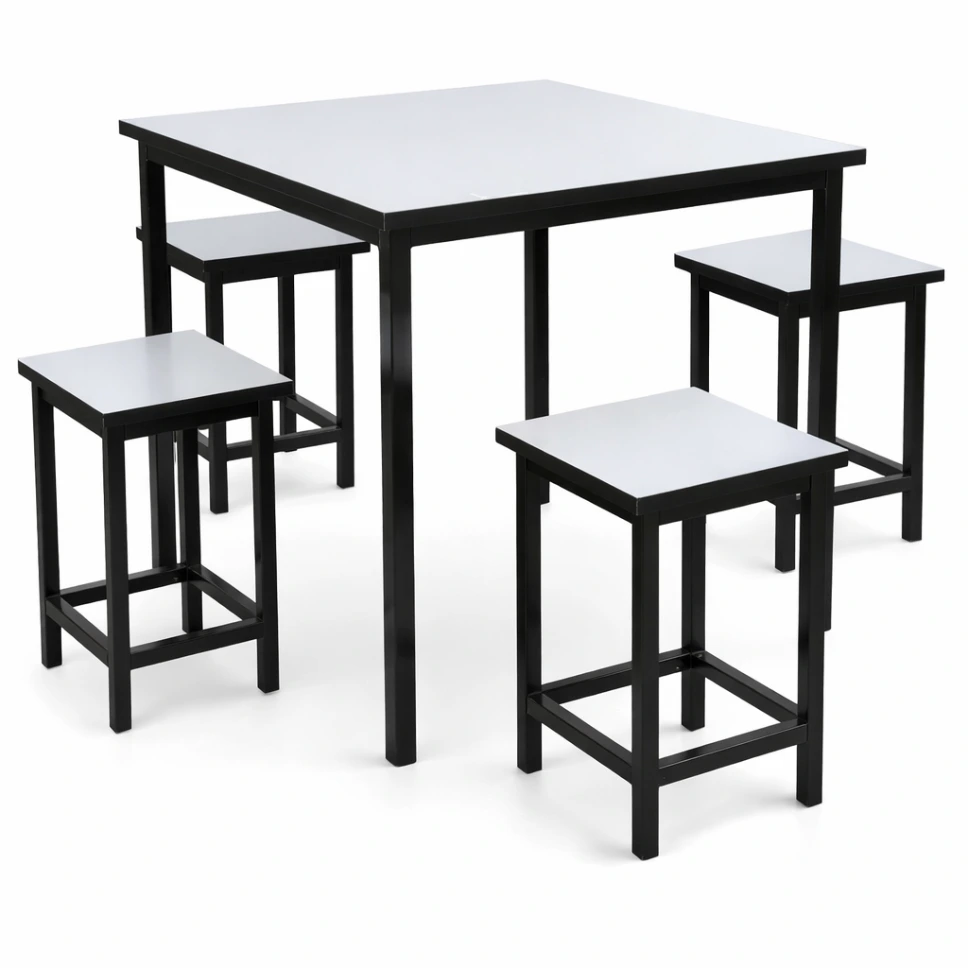 โต๊ะโรงอาหารหน้าเมลามีน ขาพ่นสี พร้อมเก้าอี้