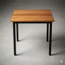 โต๊ะอาหารไม้เต็ง 4 ขา ขาเหล็ก 1.2×1.2 นิ้ว