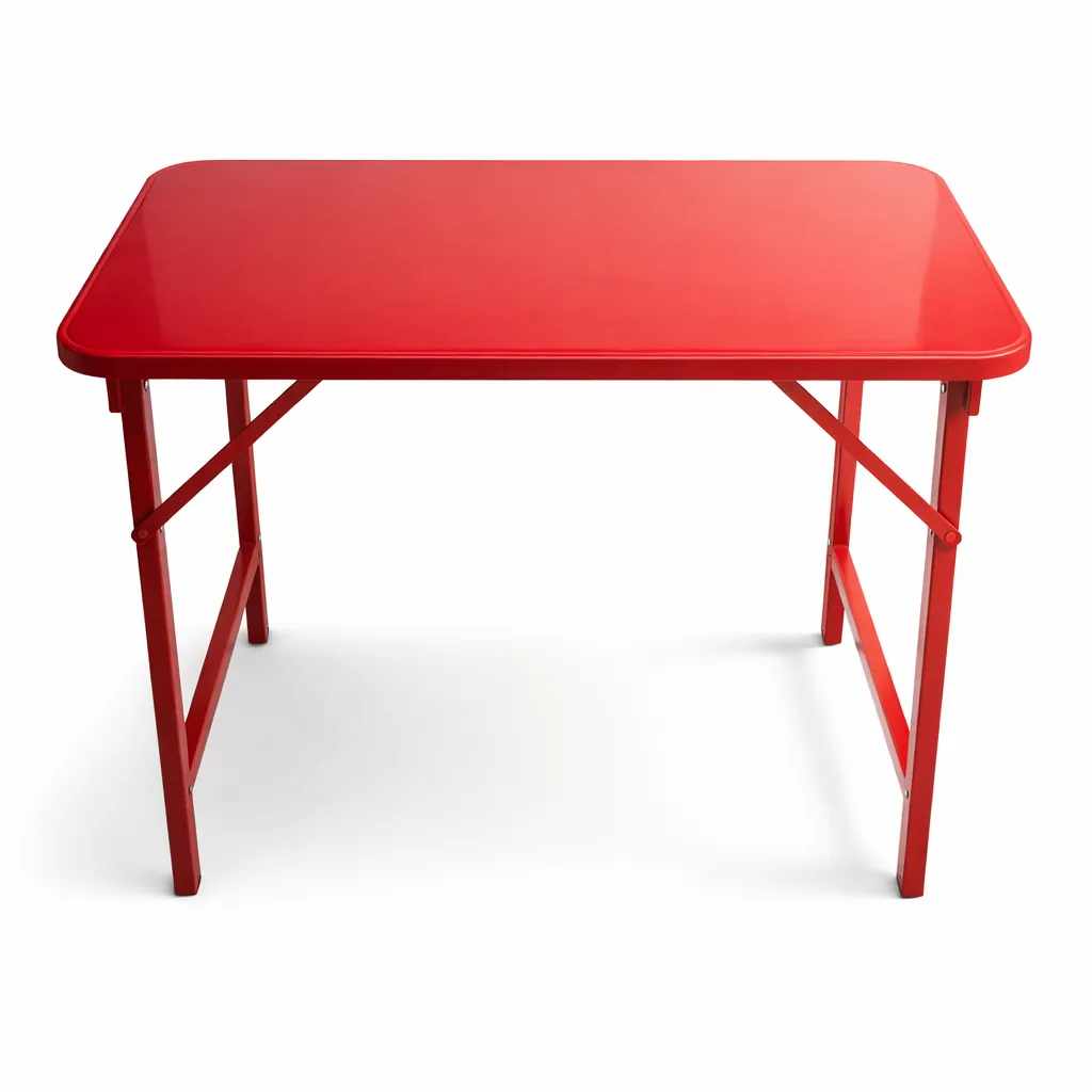 โต๊ะพับหน้าเหล็ก ขาเหล็ก 1 นิ้ว พ่นสี