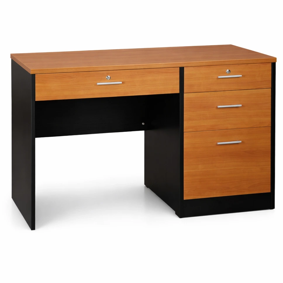 โต๊ะทำงานเมลามีน 3 ลิ้นชักถึงพื้น (ลิ้นชักกลาง) ท็อป + ขา 25 มม.