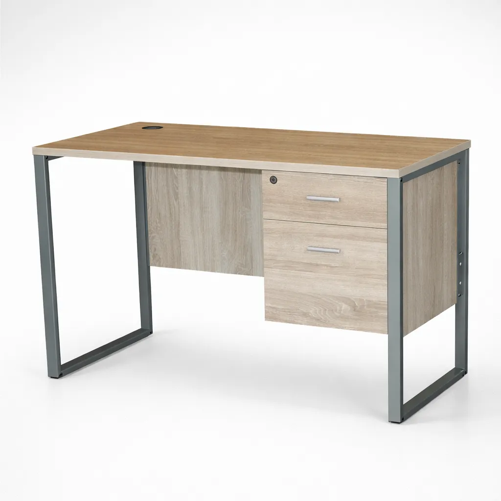 โต๊ะทำงานเมลามีน ขาเหล็กกล่อง 1×2 นิ้ว หนา 1.2 มม. ตัว U