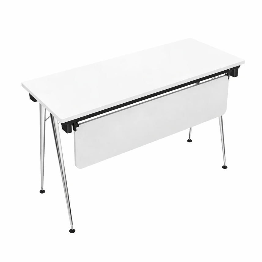 โต๊ะขาตัววีพับได้ มีบังตา พร้อมตัวล็อคกันพับ หน้าเมลามีน TOP 25 มม.