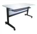 โต๊ะพับหน้าได้ หน้าเมลามีน ขาเหล็กกลม 1.5 นิ้ว (Flip Top Training Table)
