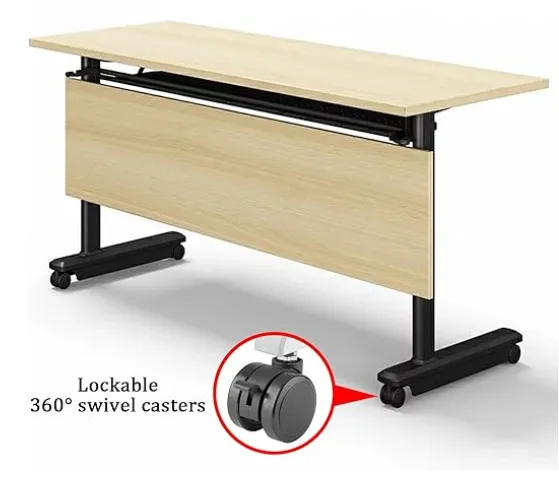 โต๊ะพับหน้าได้ มีล้อเลื่อน พร้อมบังตาด้านหน้า (Flip Top Training Table)