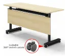 โต๊ะพับหน้าได้ มีล้อเลื่อน พร้อมบังตาด้านหน้า (Flip Top Training Table)