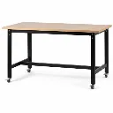 โต๊ะขาตาย มีล้อ โครงเหล็ก 2 นิ้ว หน้าเมลามีน (Fixed Leg Table with Wheels)