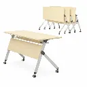 โต๊ะพับหน้าได้ ขาตัว Y มีล้อเลื่อน พร้อมบังตาด้านหน้า (Flip Top Training Table – Y-Leg)