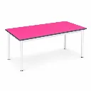 โต๊ะกิจกรรมเด็ก หน้าเมลามีนลายไม้ / เมลามีนหลากสี ขาเหล็กกลม 2 นิ้ว