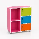 ตู้บล็อก 3 ประตูมีกุญแจ พร้อม 2 ช่องโล่ง ขนาด 73.5 × 29.5 × 92 ซม.