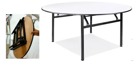 โต๊ะพับกลม ขาสปริงล็อค หน้าเมลามีน 19 มม.