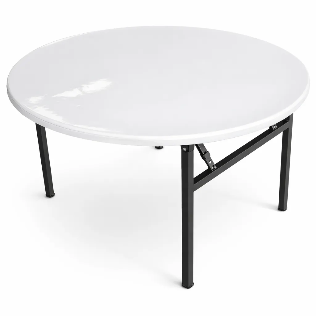 โต๊ะพับกลมขาสปริงล็อค หน้าไฟเบอร์กลาส