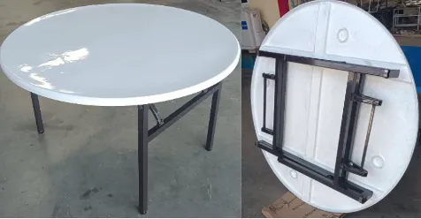 โต๊ะพับกลมขาสปริงล็อค หน้าไฟเบอร์กลาส