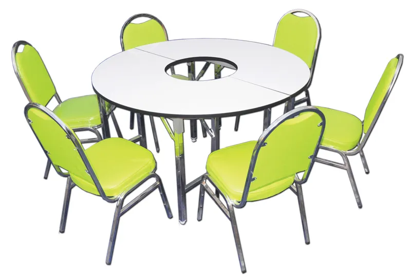 โต๊ะครึ่งวงกลม (2 ตัวประกบ = โต๊ะกลม 1 ชุด)