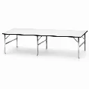 โต๊ะพับหน้าฟอเมก้า / เมลามีน TOP หนา 25 มม. โครงขาเหล็กพับได้ 3 ขา ชุบโครเมี่ยม