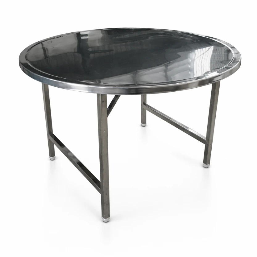 โต๊ะพับกลมสแตนเลส ขาพับสวิง