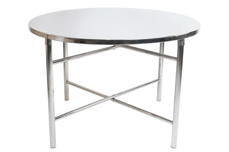 โต๊ะกลมสแตนเลส ขาแยก ถอดได้