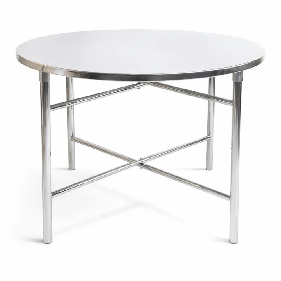 โต๊ะกลมสแตนเลส ขาแยก ถอดได้