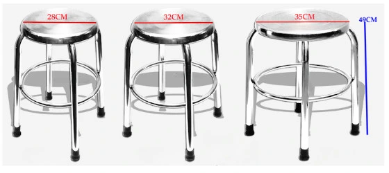 เก้าอี้สแตนเลสแท้ (ทรงกลม)